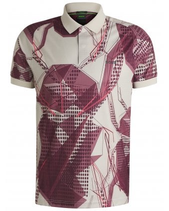Mens Paddy Desert Active Polo Shirt Beige/Red