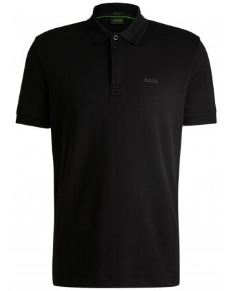 Mens Paddy Drop Needle Polo Shirt Black