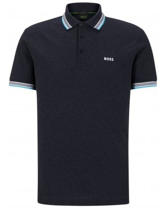 Mens Paddy Pique Tipped Polo Shirt Navy