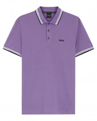 Mens Paddy Tipped Polo Shirt - Purple