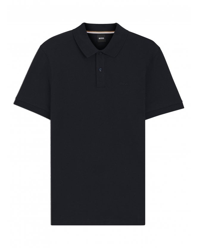 BOSS Mens Pallas Pique Polo Shirt Dark Blue