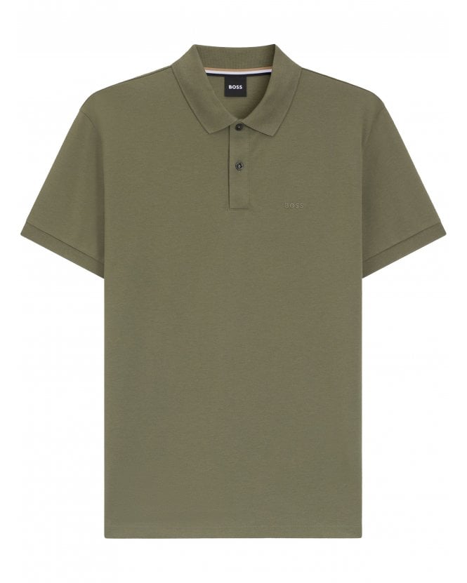 BOSS Mens Pallas Polo Shirt Olive Green