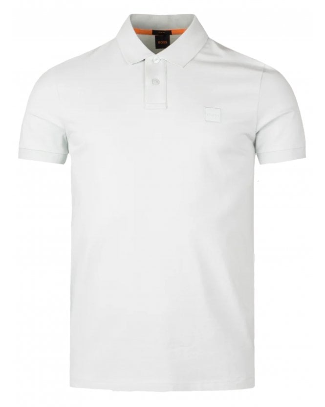 BOSS Mens Passenger Logo Patch Polo Shirt Open Blue