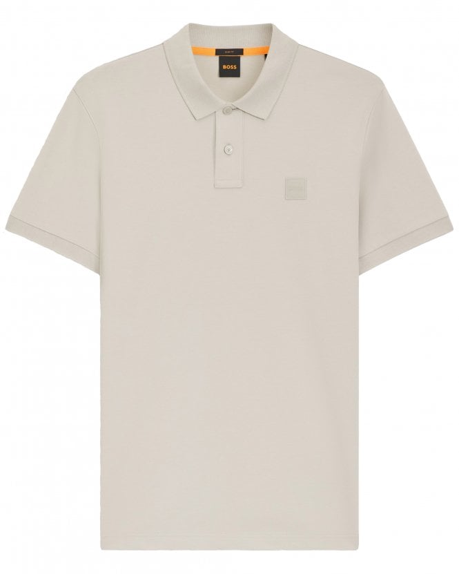 BOSS Mens Passenger Slim-Fit Polo Shirt - Light Grey