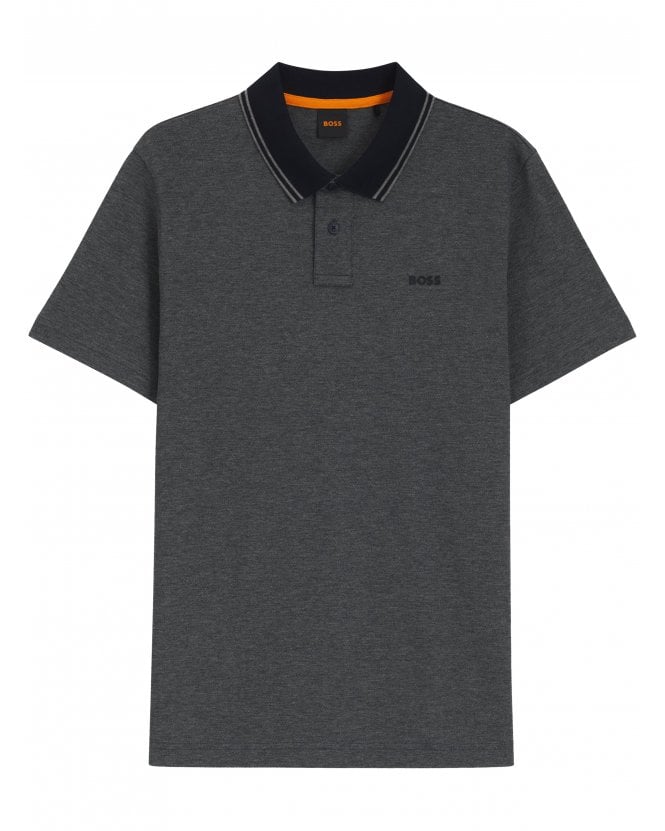BOSS Mens PE Oxford New Pique Polo Shirt Dark Blue