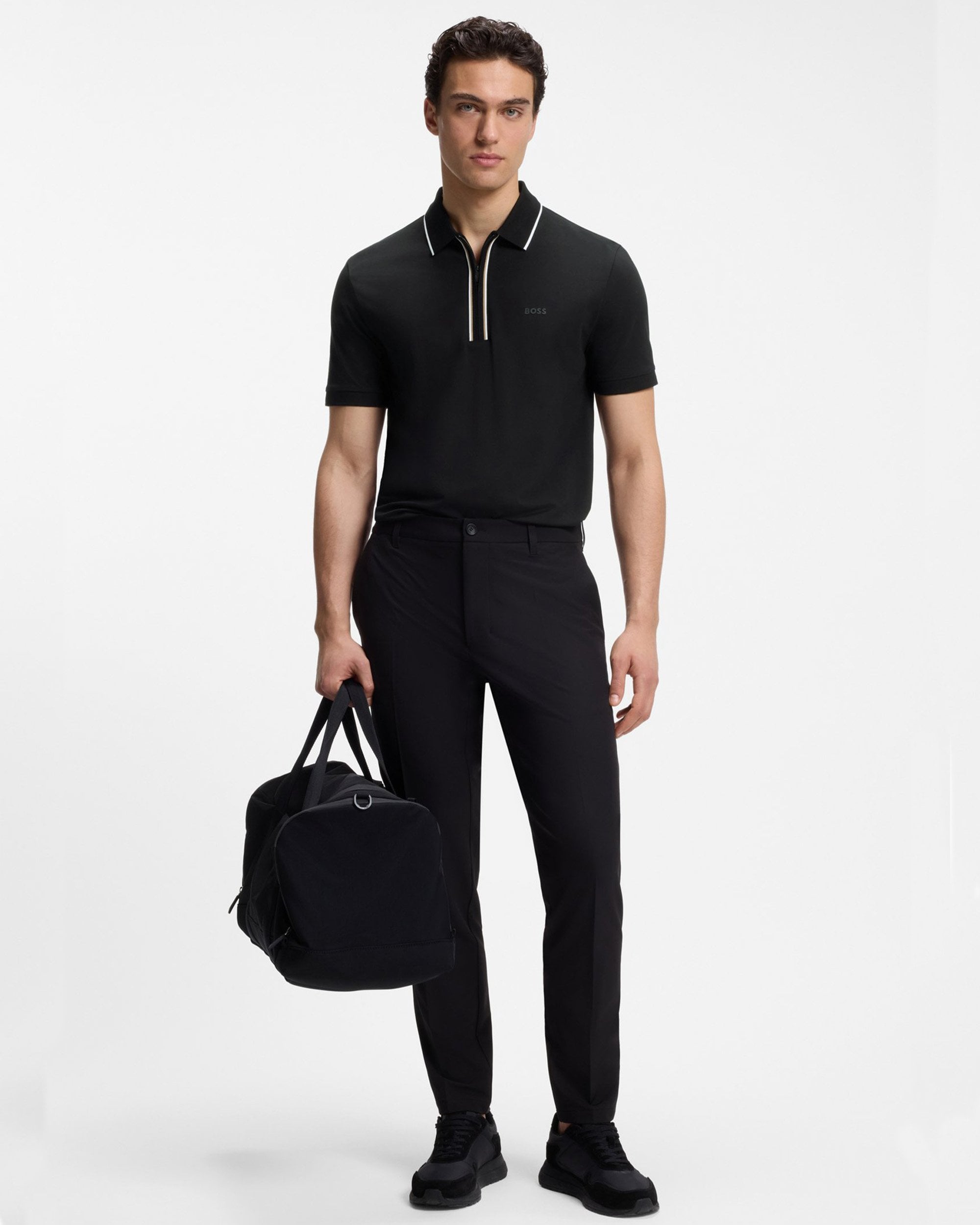 Mens BOSS Black Philix GOC Active Slim Fit Stretch Polo Shirt