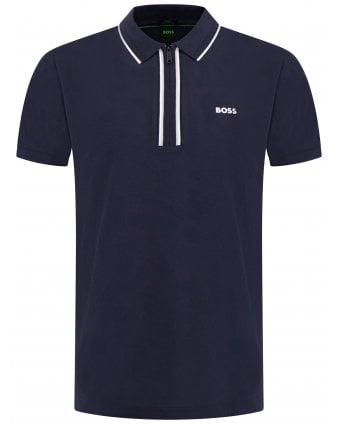 Mens Philix Goc Zip Stretch Polo Shirt Dark Blue