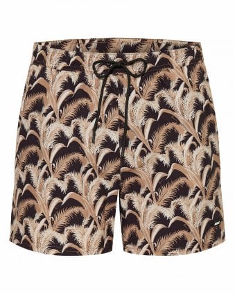 Mens Pike All-Over Print Swim Shorts - Black