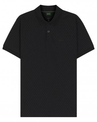 Mens PL_Goc Chip Pattern Polo Shirt - Black