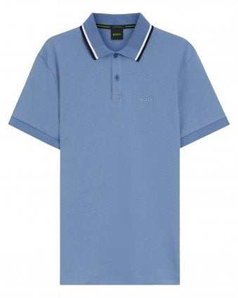 Mens PL_Join Paddy Active Slim-Fit Stretch Polo Shirt - Light Blue