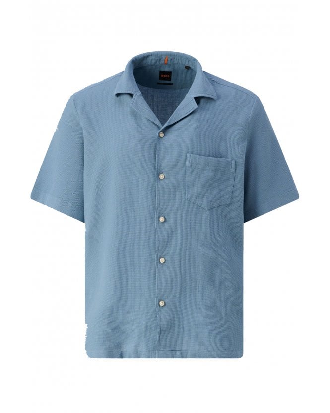 BOSS Mens Rayer_M Pocket Shirt Blue