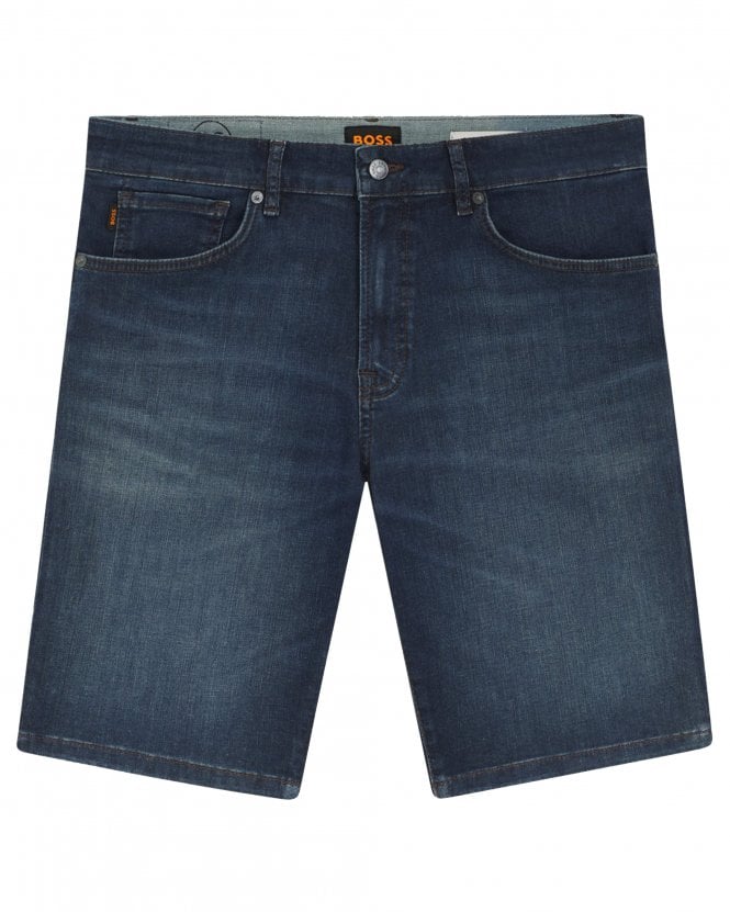BOSS Mens Re.Maine-BO Regular-Fit Denim Shorts - Blue