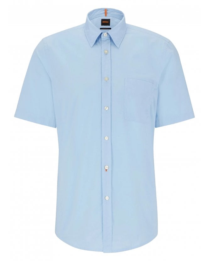 BOSS Mens Relegant 6 Short Sleeve Shirt Blue