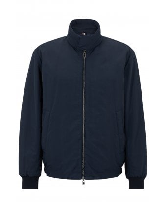 Mens Reversible Blousson Zip Through Jacket Blue 