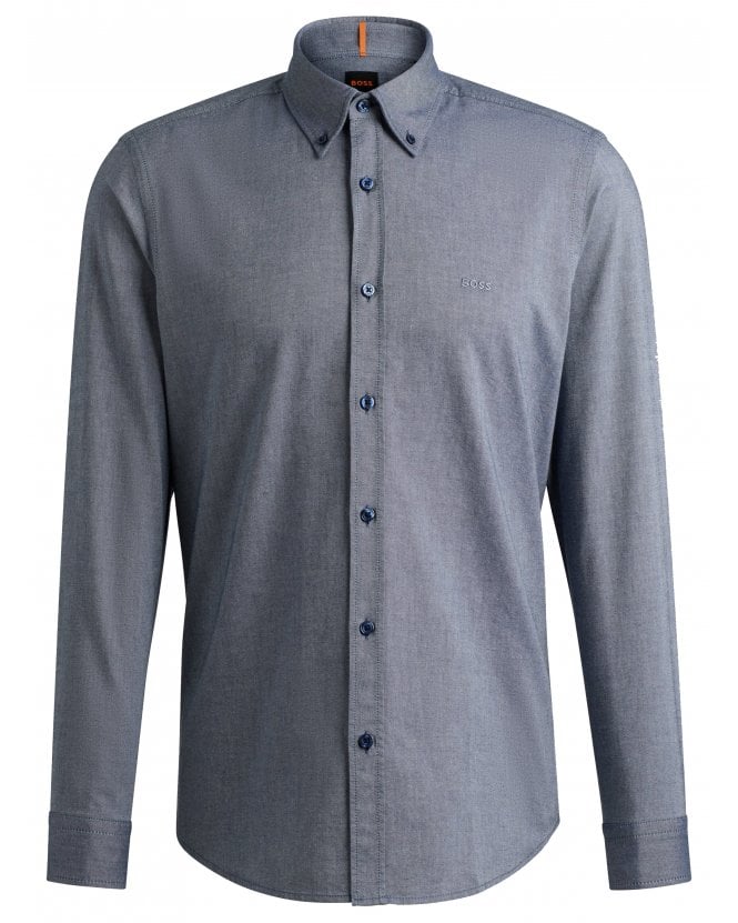 BOSS Mens Rickert-M Button Down Oxford Shirt Navy