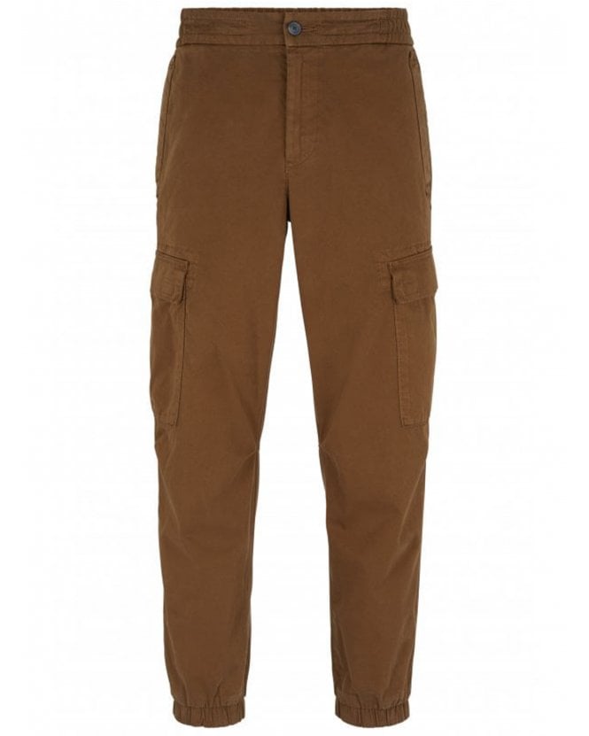 BOSS Mens Sisla Cargo Cuffed Trousers Brown