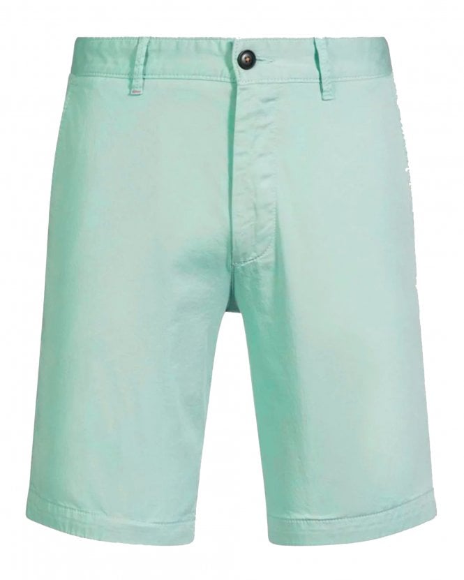 BOSS Mens Slim-Fit Stretch-Cotton Twill Chino Shorts - Turquoise