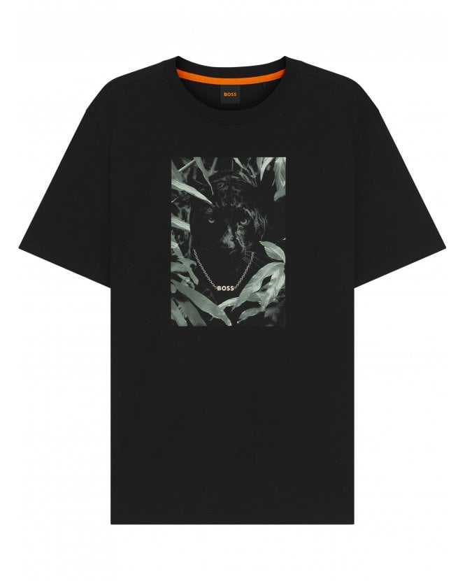 BOSS Mens Style TE_Animali Graphic Print T-Shirt Black