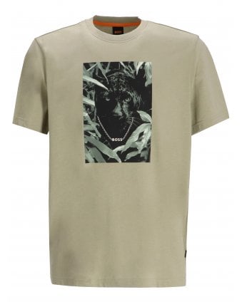 Mens Style TE_Animali Graphic Print T-Shirt Green
