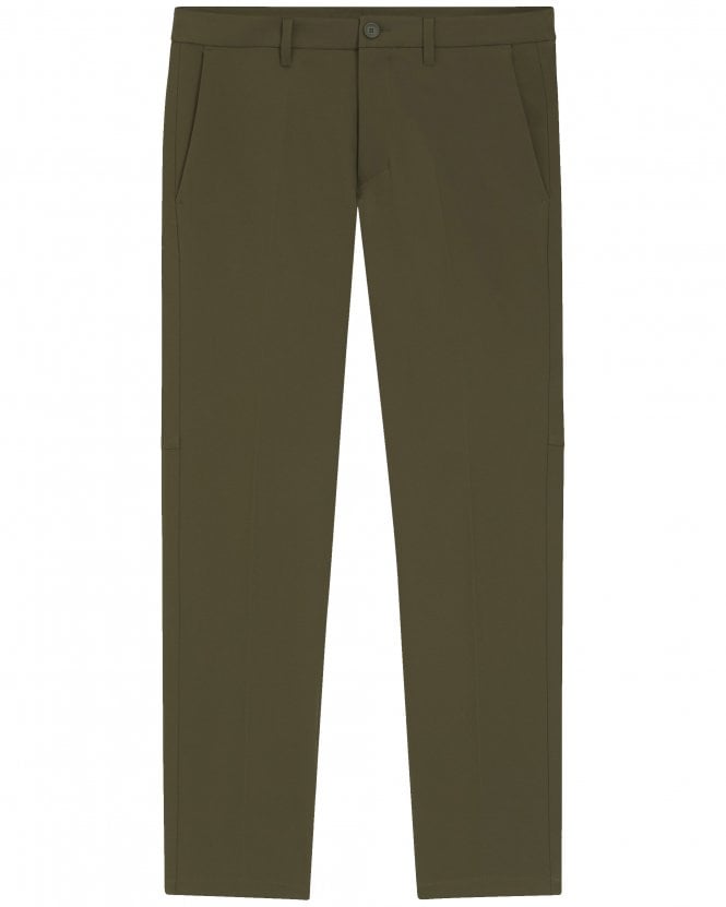 BOSS Mens T_Commuter-Slim Water Repellent Slim Fit Stretch Trousers - Dark Green