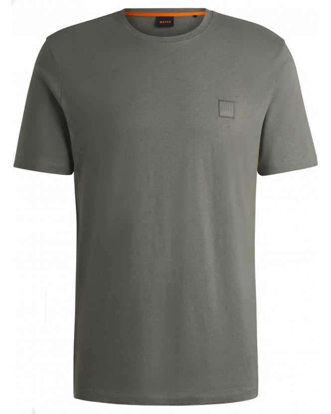 BOSS Mens Tales Logo Patch T-Shirt Grey