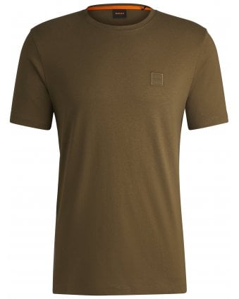 Mens Tales Logo Patch T-Shirt Khaki Green