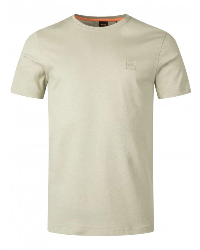 BOSS Mens Tales Patch T-Shirt Open Green