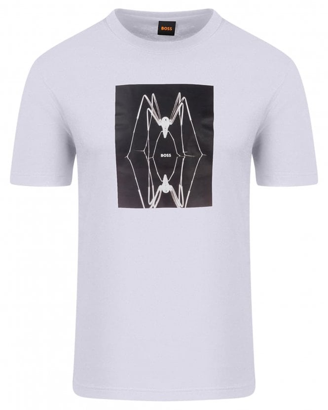 BOSS Mens Te_Creature T Graphic Print T-Shirt - White