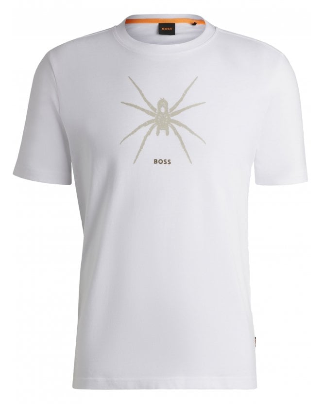 BOSS Mens TE_Spiderbat Seasonal Print T-Shirt White