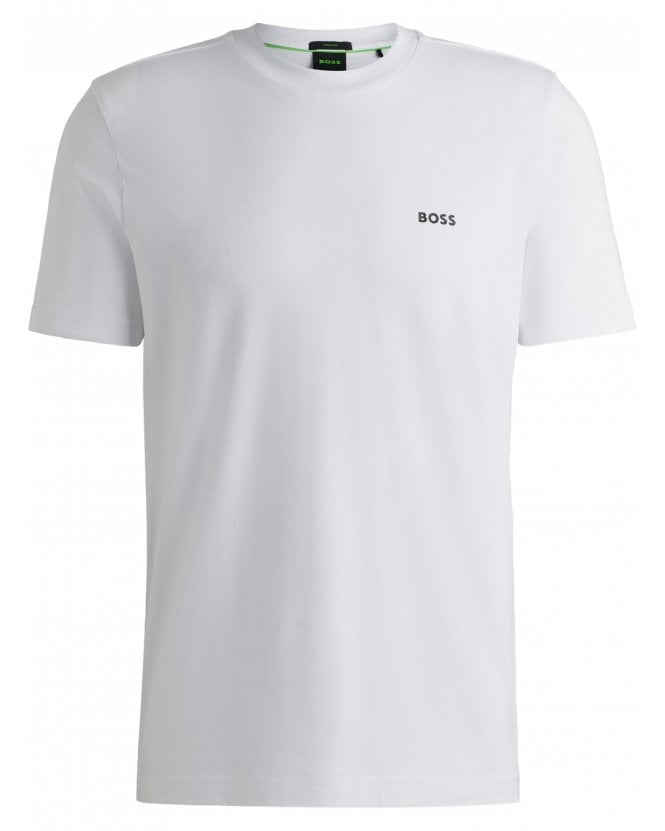 BOSS Mens Tee Contrast Logo T-Shirt White