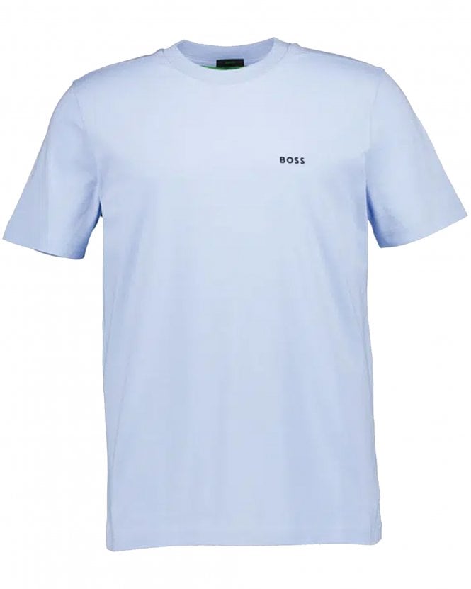 BOSS Mens Tee Logo Crew T-Shirt - Light Pastel Blue 