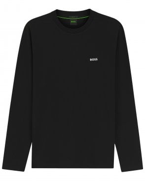 Mens Tee Long Regular Fit Stretch Long-Sleeve T-Shirt - Black