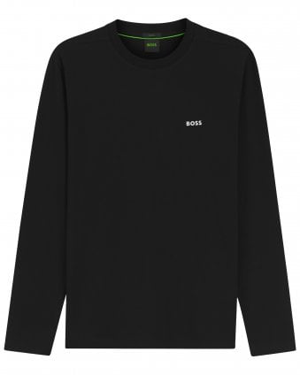 Mens Tee Long Regular Fit Stretch Long-Sleeve T-Shirt - Black