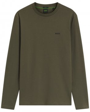 Mens Tee Long Regular Fit Stretch Long-Sleeve T-Shirt - Open Green (Olive)