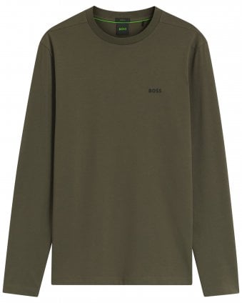 Mens Tee Long Regular Fit Stretch Long-Sleeve T-Shirt - Open Green (Olive)