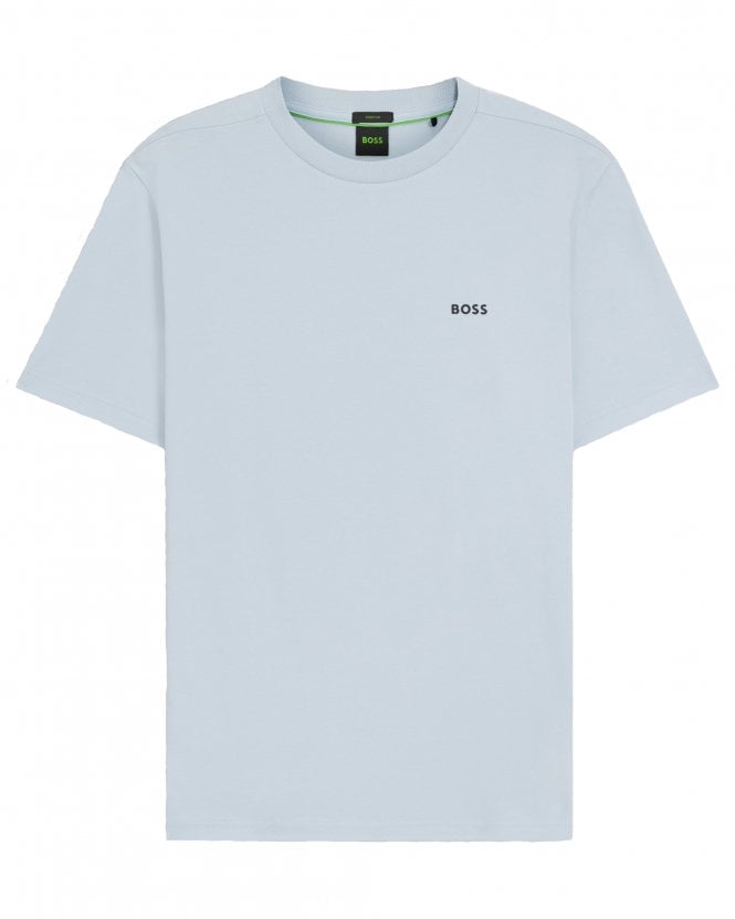 BOSS Mens Tee Stretch-Cotton T-Shirt - Light Blue