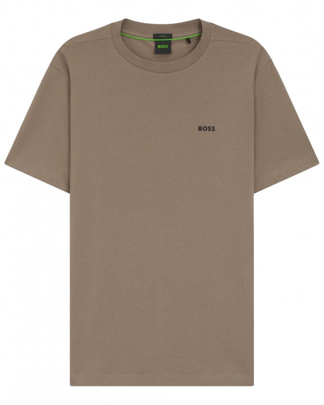BOSS Mens Tee Stretch-Cotton T-Shirt - Light Brown