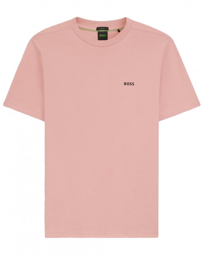 BOSS Mens Tee Stretch-Cotton T-Shirt - Light Pink