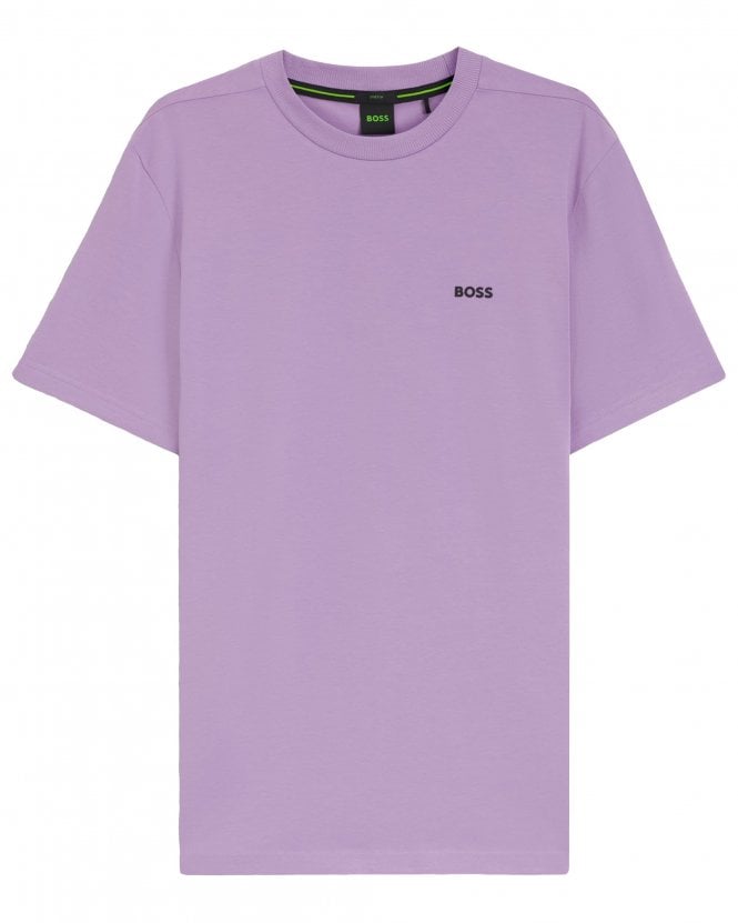 BOSS Mens Tee Stretch-Cotton T-Shirt - Light Purple