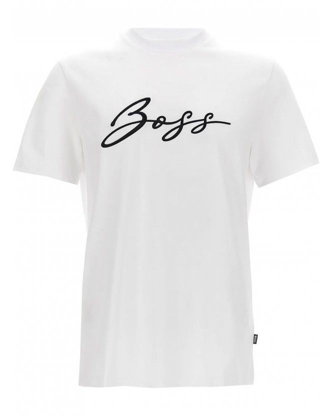 BOSS Mens Thompson-70 Script T-Shirt White