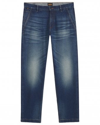 Mens Troy Straight Tapered-Fit Comfort-Stretch Jeans - Blue