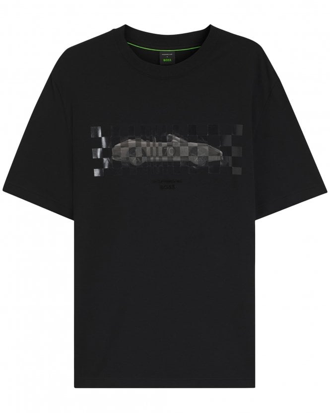 BOSS Mens TS_PS Icons70 Car Regular Fit Porsche T-Shirt - Black