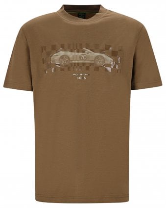 Mens TS_PS Icons70 Car Regular Fit Porsche T-Shirt - Brown