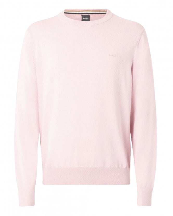 BOSS Mens Upacas-L Sweatshirt Jumper -Light Pastel Pink