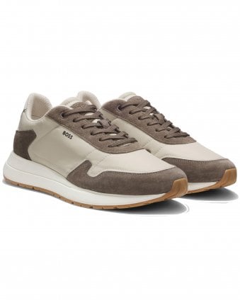 Mens Vinston_Runn_Nysd Suede Panel Trainers - Open Beige 
