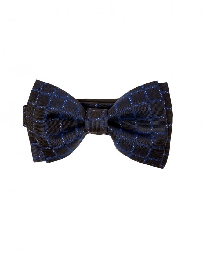 BOSS Mens Vintage Dark Blue Diamond Outline Bow Tie