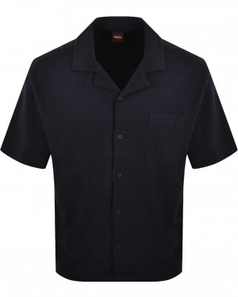 Mens We_Urbanwaffle Relaxed Fit Short Sleeve Shirt - Dark Blue
