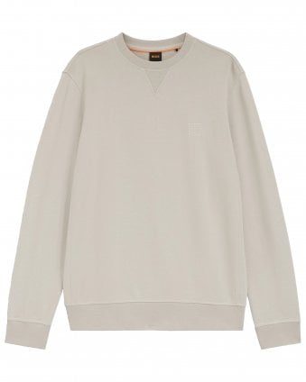 Mens Westart Cotton-Terry Sweatshirt with Logo Patch - Light Grey