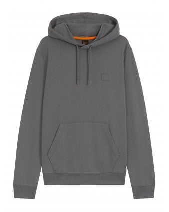 Mens WeTalk Terry Logo Patch Hoodie Grey