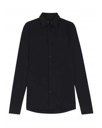 P-Hank Kent Ribbed Stretch Shirt Black